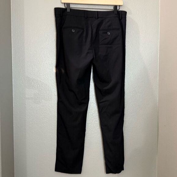 VINCE Black Wool Blend Tuxedo Trouser Pants - Picture 10 of 16